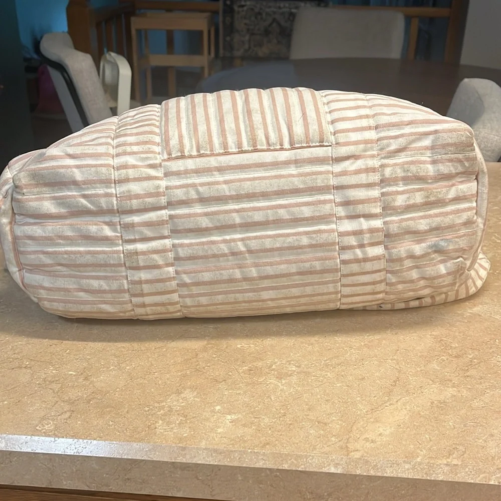 Pehr Blush Striped Diaper Bag
